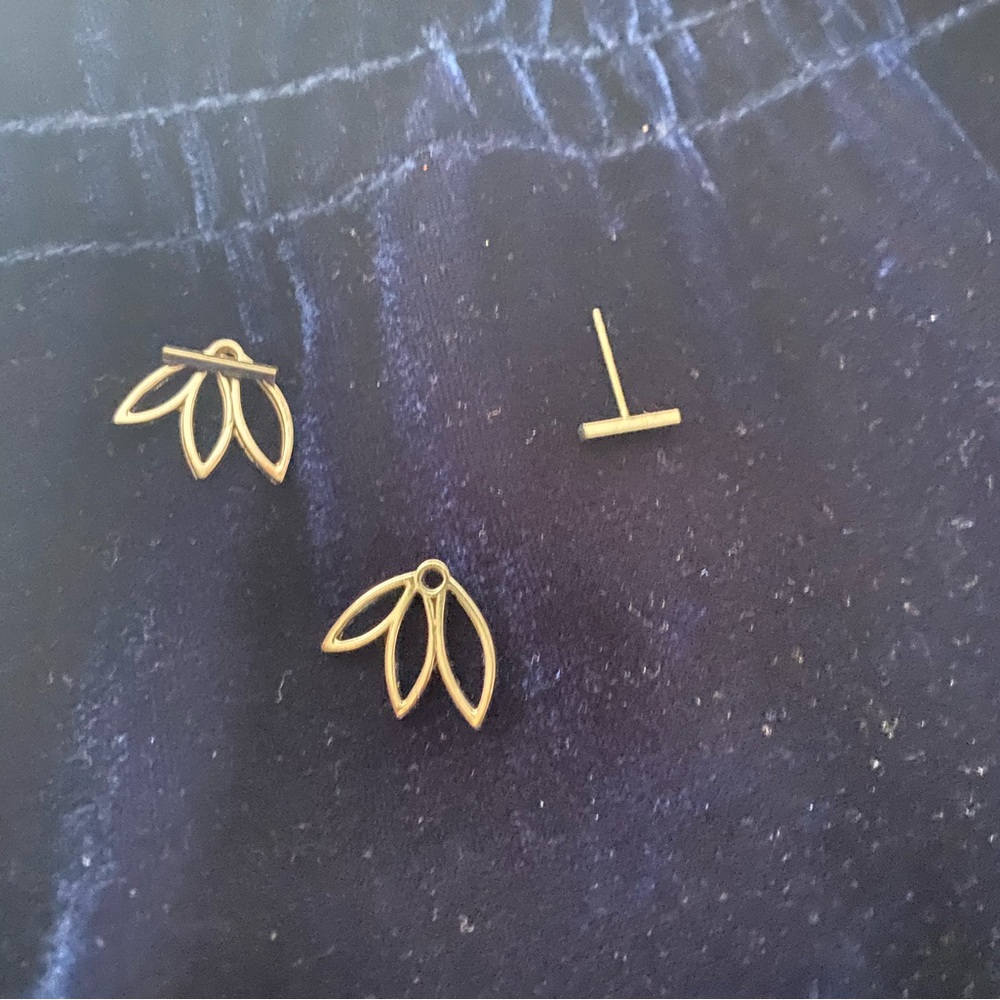 gold lotus flower earrings
